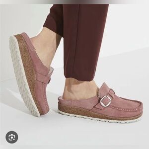 BIRKENSTOCK BUCKLEY SUEDE LEATHER CLOGS WOMEN'S.